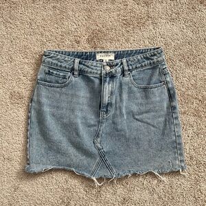 PacSun Light Blue Frayed Denim Mini Skirt